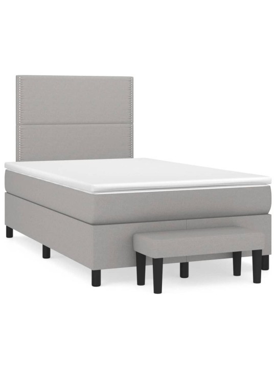 Box spring postel s matrací světle šedá 120 x 200 cm textil