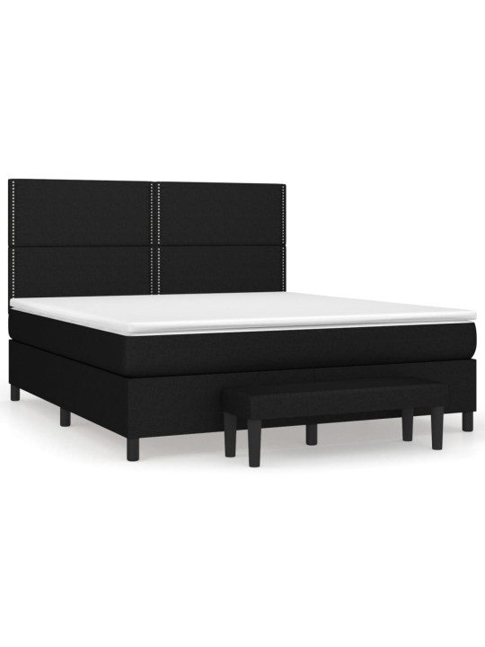 Box spring postel s matrací černá 160x200 cm textil