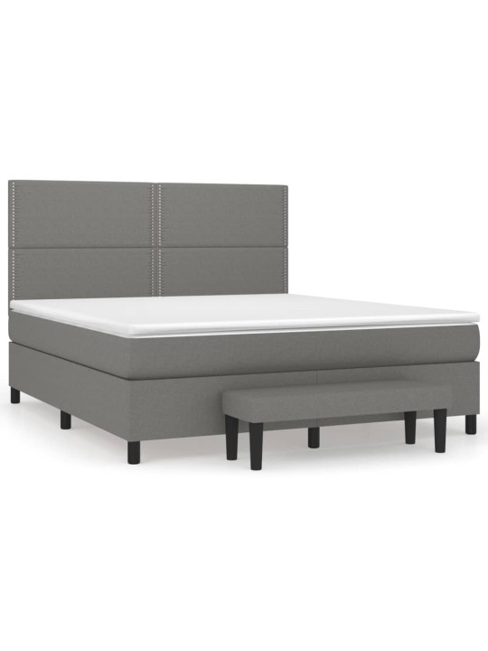 Box spring postel s matrací tmavě šedá 180x200 cm textil