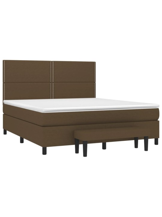Box spring postel s matrací tmavě hnědá 180x200 cm textil