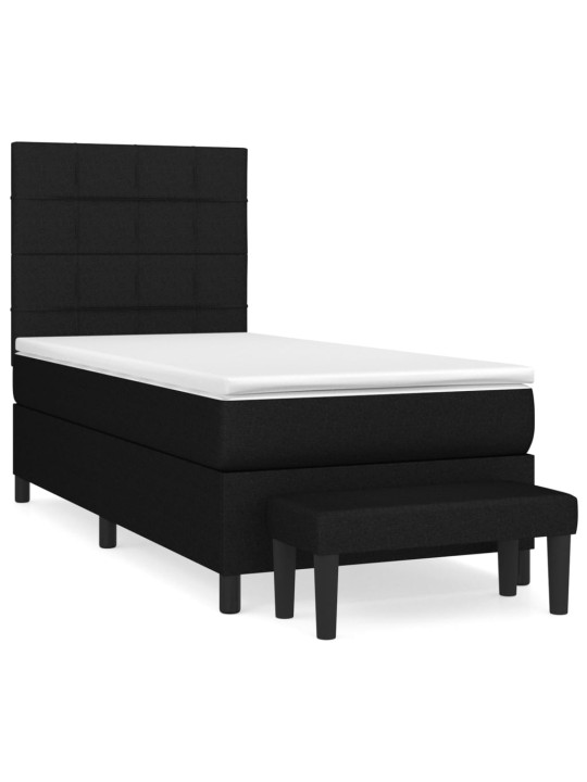 Box spring postel s matrací černá 80 x 200 cm textil