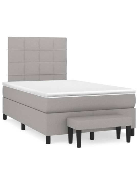 Box spring postel s matrací světle šedá 120 x 200 cm textil