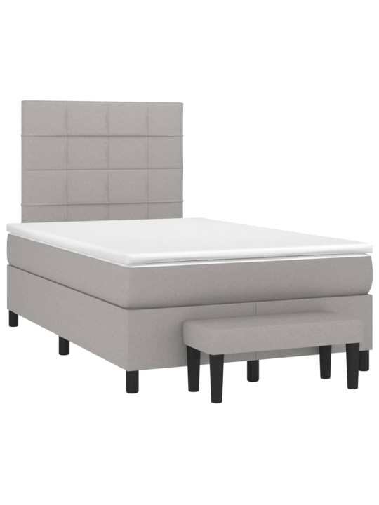 Box spring postel s matrací světle šedá 120 x 200 cm textil