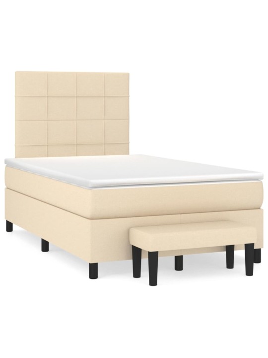 Box spring postel s matrací krémová 120x200 cm textil