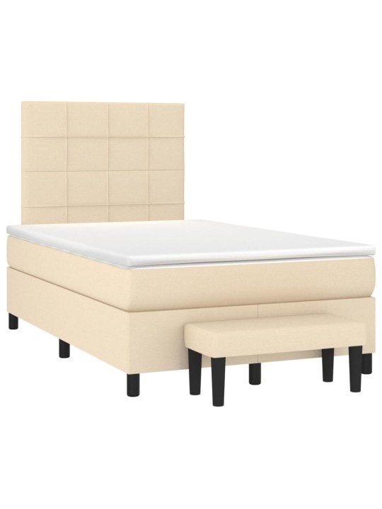 Box spring postel s matrací krémová 120x200 cm textil