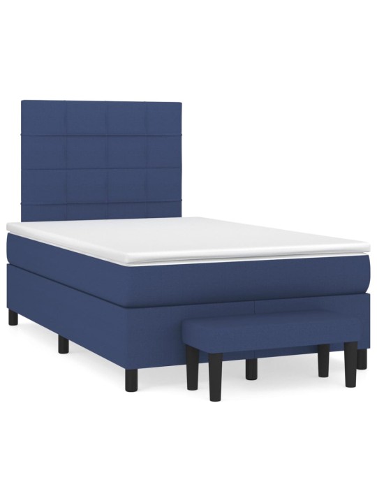 Box spring postel s matrací modrá 120x200 cm textil