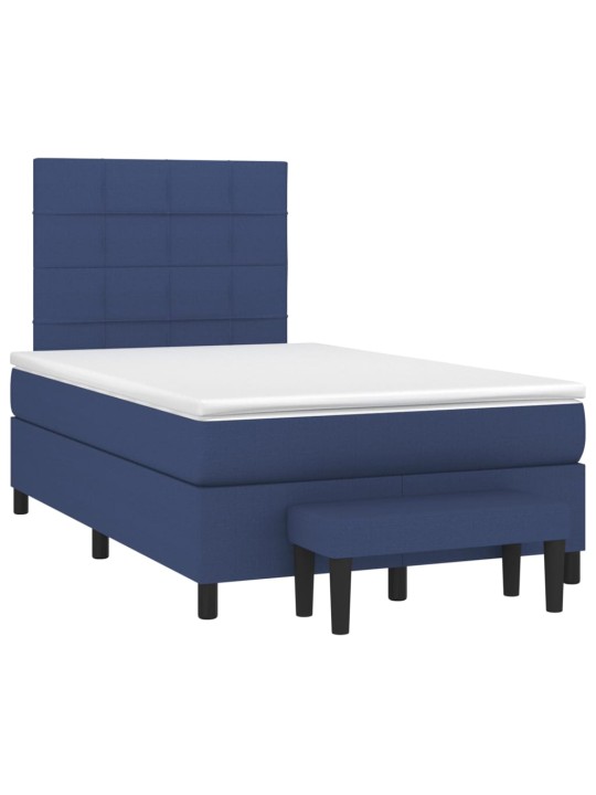 Box spring postel s matrací modrá 120x200 cm textil