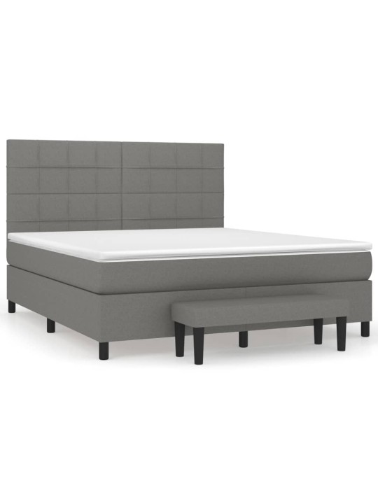 Box spring postel s matrací tmavě šedá 160x200 cm textil