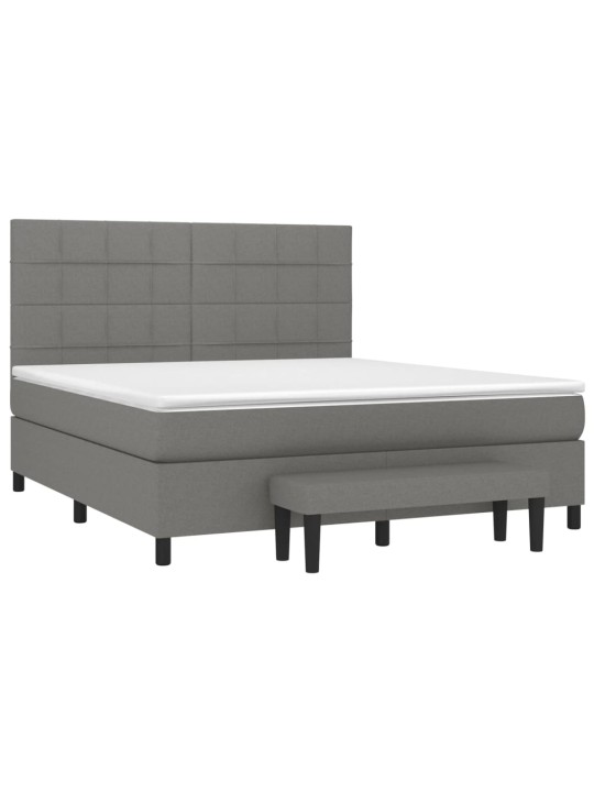 Box spring postel s matrací tmavě šedá 160x200 cm textil