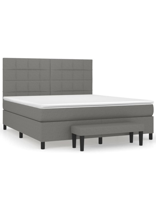 Box spring postel s matrací tmavě šedá 180x200 cm textil