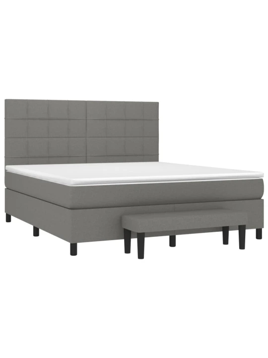 Box spring postel s matrací tmavě šedá 180x200 cm textil