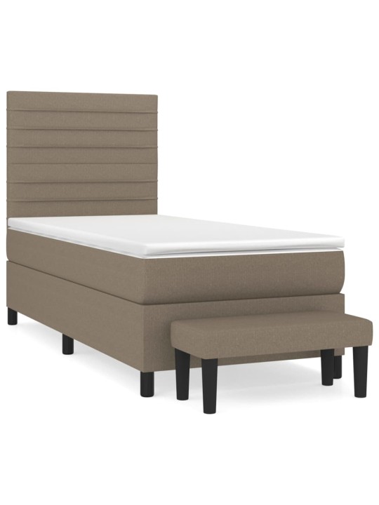 Box spring postel s matrací taupe 100 x 200 cm textil