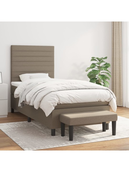 Box spring postel s matrací taupe 100 x 200 cm textil