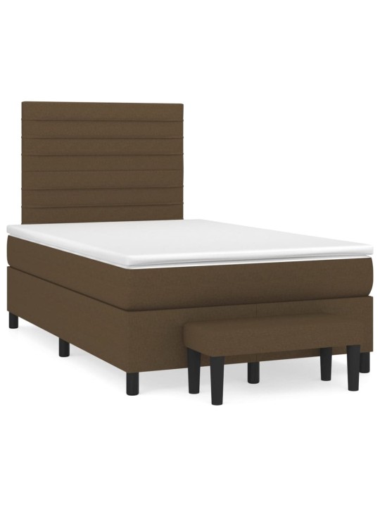 Box spring postel s matrací tmavě hnědá 120x200 cm textil