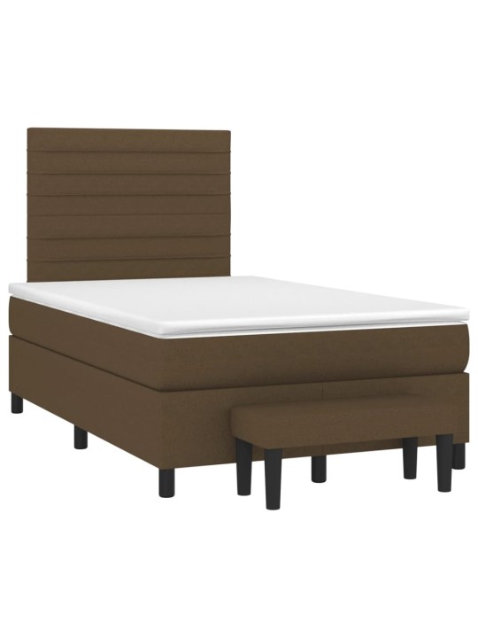 Box spring postel s matrací tmavě hnědá 120x200 cm textil