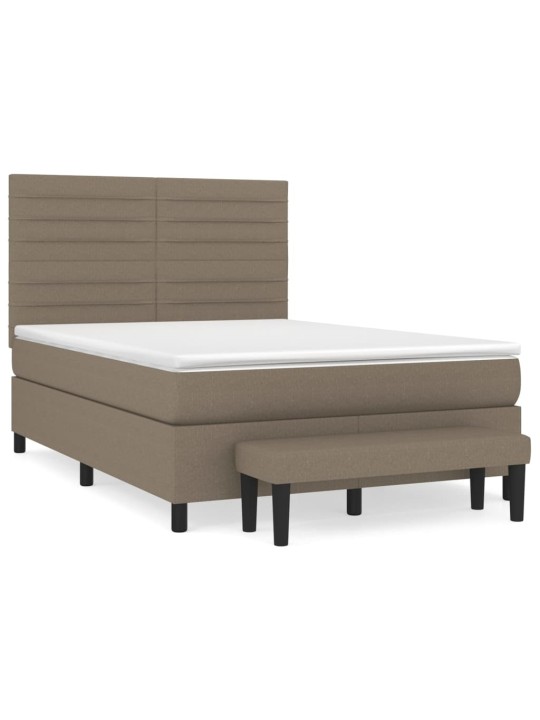 Box spring postel s matrací taupe 140x200 cm textil