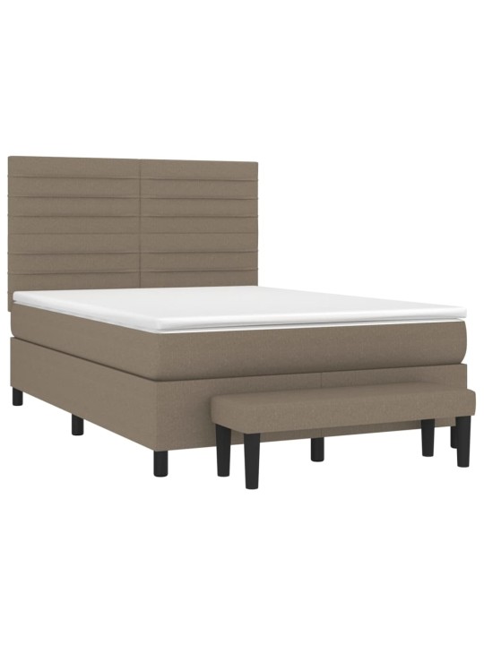 Box spring postel s matrací taupe 140x200 cm textil