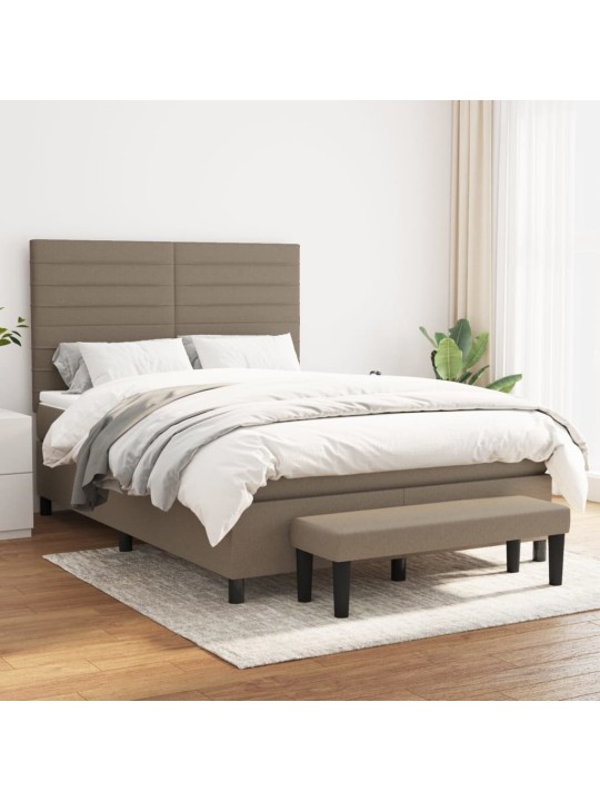 Box spring postel s matrací taupe 140x200 cm textil