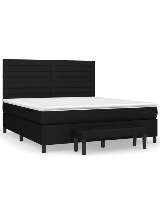 Box spring postel s matrací černá 160x200 cm textil