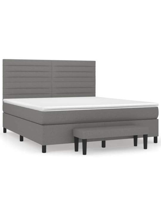 Box spring postel s matrací tmavě šedá 180x200 cm textil