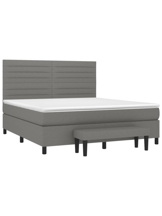 Box spring postel s matrací tmavě šedá 180x200 cm textil