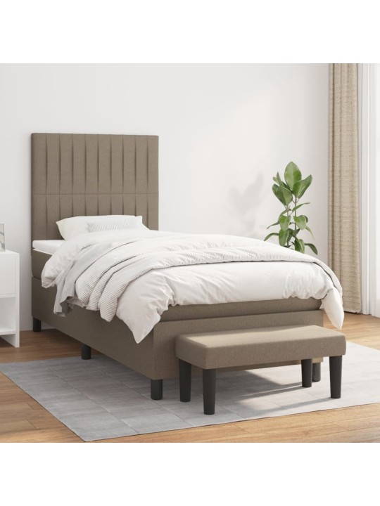 Box spring postel s matrací taupe 100 x 200 cm textil