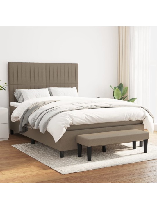 Box spring postel s matrací taupe 140x190 cm textil