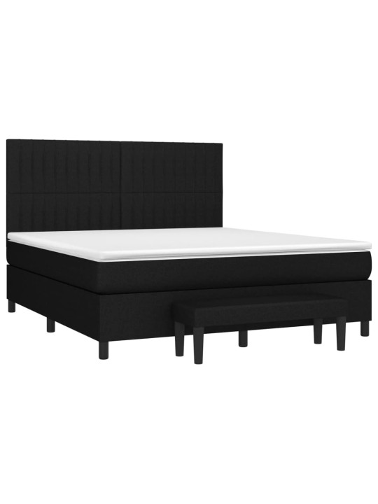 Box spring postel s matrací černá 160x200 cm textil