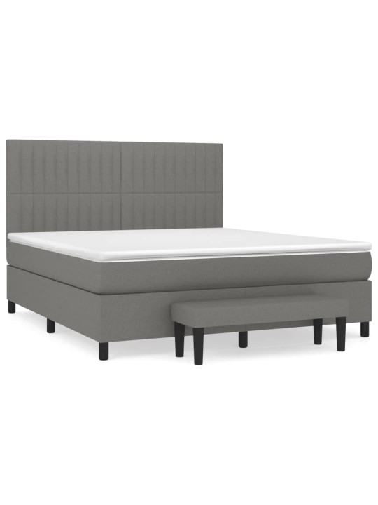 Box spring postel s matrací tmavě šedá 180x200 cm textil