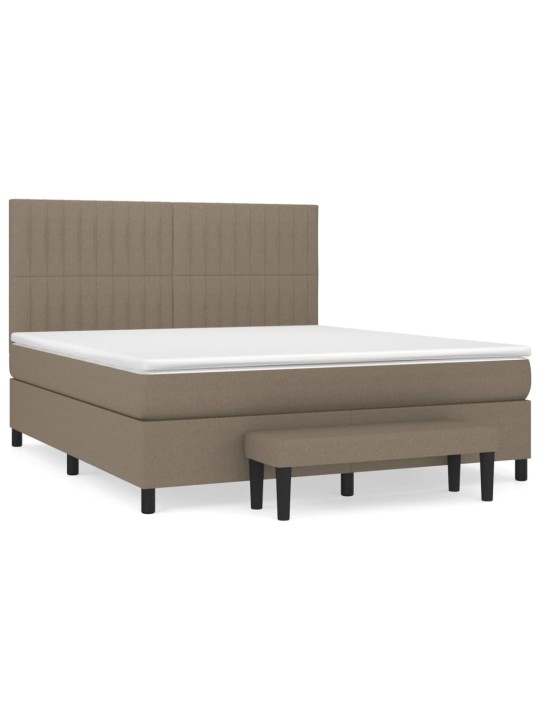 Box spring postel s matrací taupe 180x200 cm textil