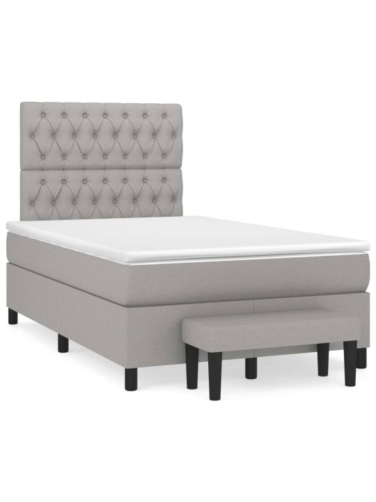 Box spring postel s matrací světle šedá 120 x 200 cm textil