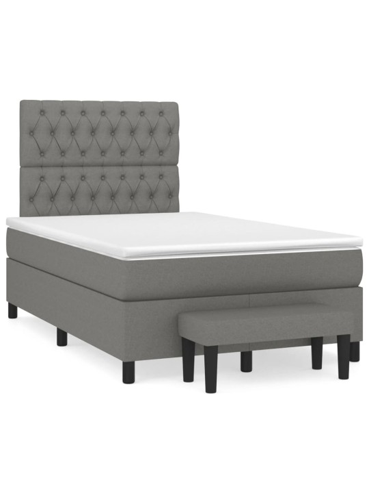 Box spring postel s matrací tmavě šedá 120x200 cm textil