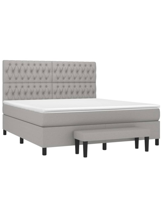 Box spring postel s matrací světle šedá 180 x 200 cm textil