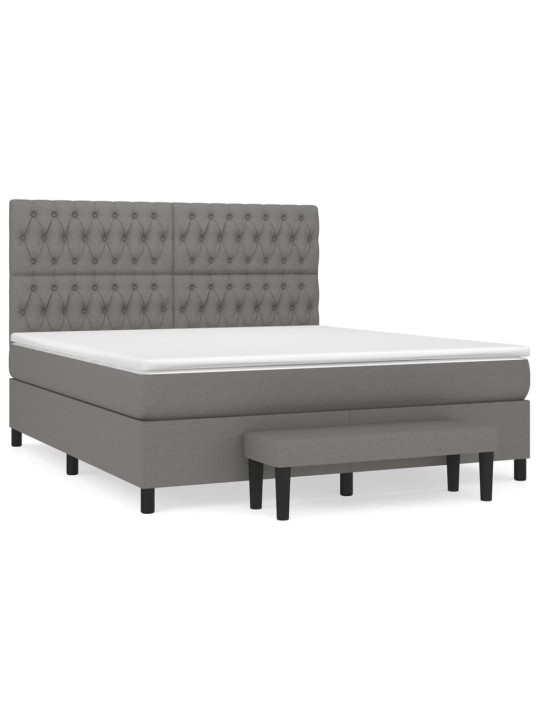 Box spring postel s matrací tmavě šedá 180x200 cm textil