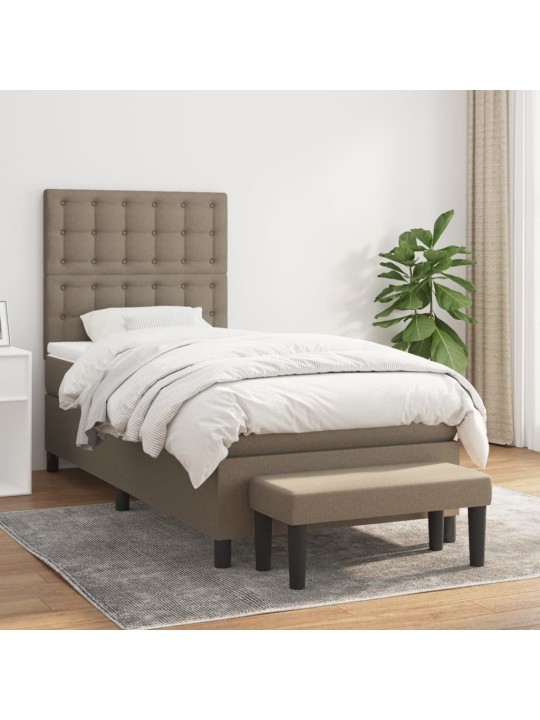 Box spring postel s matrací taupe 100 x 200 cm textil