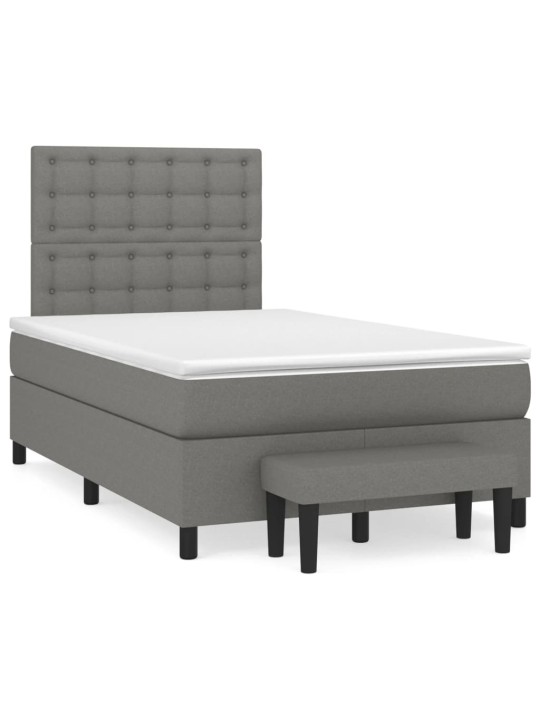 Box spring postel s matrací tmavě šedá 120x200 cm textil