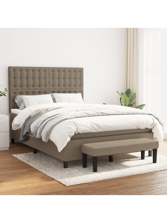 Box spring postel s matrací taupe 140x190 cm textil