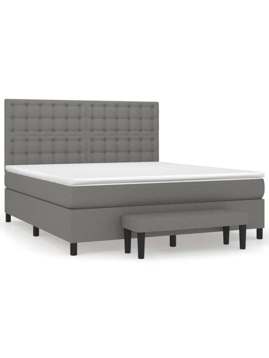 Box spring postel s matrací tmavě šedá 160x200 cm textil