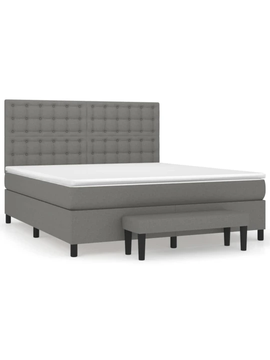 Box spring postel s matrací tmavě šedá 160x200 cm textil
