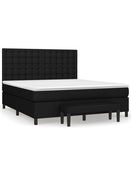 Box spring postel s matrací černá 160x200 cm textil