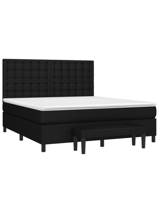 Box spring postel s matrací černá 160x200 cm textil