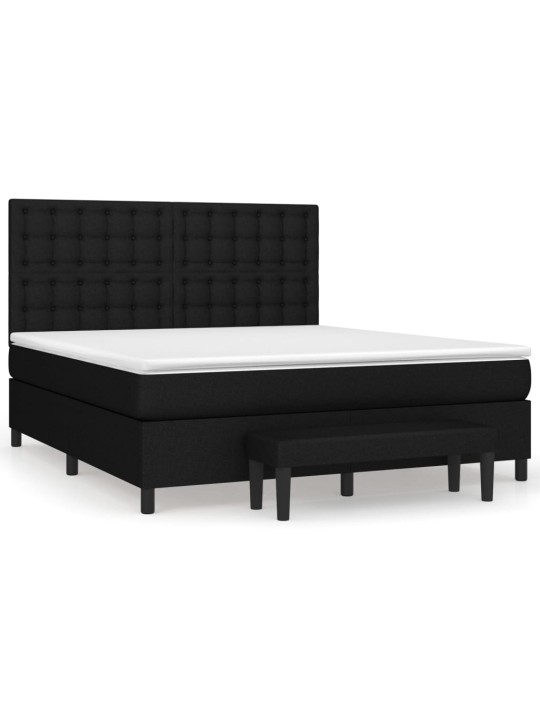 Box spring postel s matrací černá 180x200 cm textil