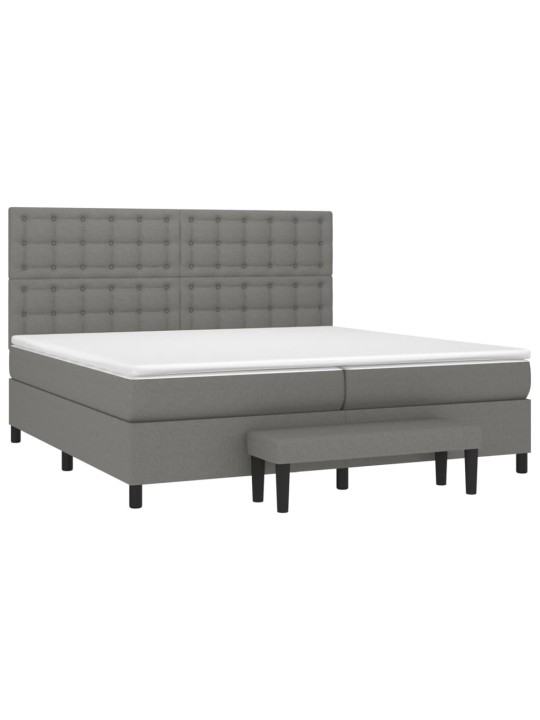Box spring postel s matrací tmavě šedá 200x200 cm textil