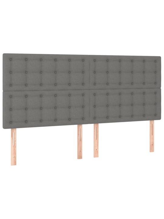 Box spring postel s matrací tmavě šedá 200x200 cm textil