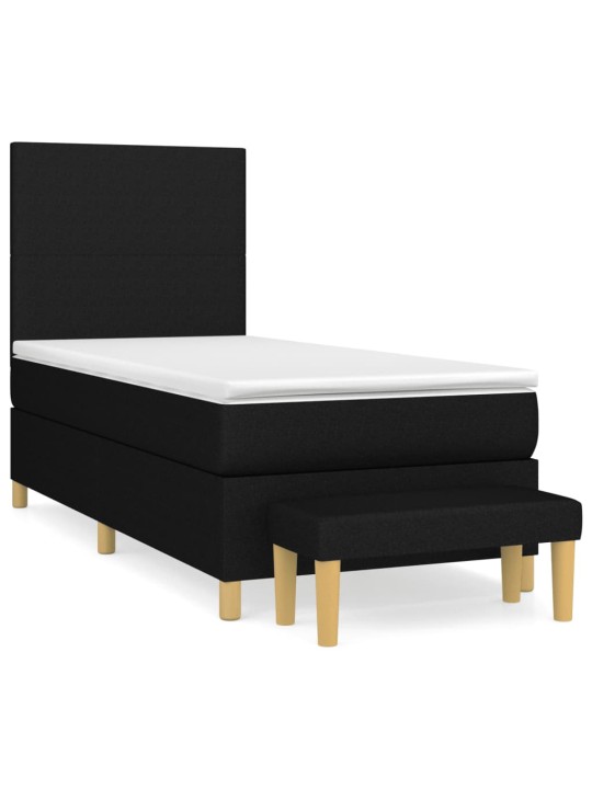 Box spring postel s matrací černá 100 x 200 cm textil