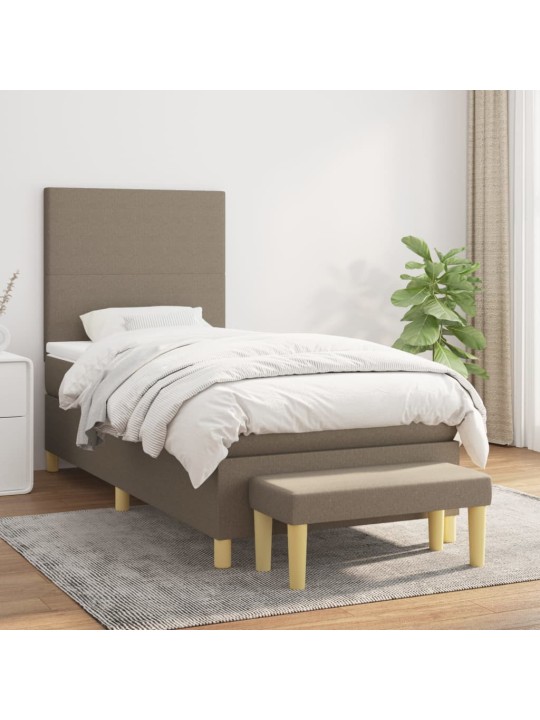 Box spring postel s matrací taupe 100 x 200 cm textil