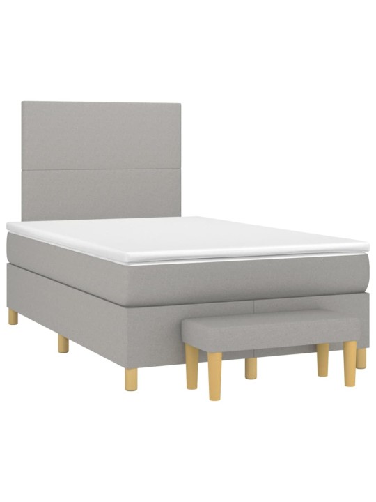 Box spring postel s matrací světle šedá 120 x 200 cm textil