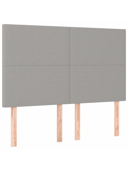 Box spring postel s matrací světle šedá 140 x 190 cm textil