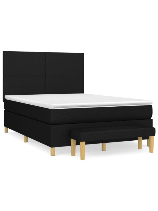 Box spring postel s matrací černá 140x200 cm textil