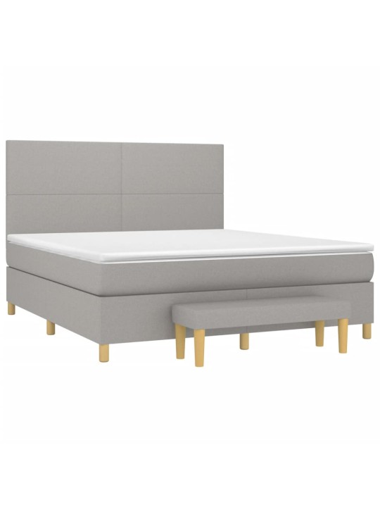 Box spring postel s matrací světle šedá 160 x 200 cm textil